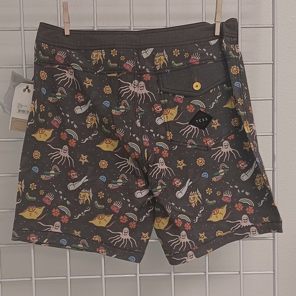 Critical Slide Society Men's Beach Shorts- Daytripper Trunk - Phantom - Picture 2 of 3